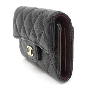 Chanel skin key Caviar Matelasse series black mark Coco 4 case leather